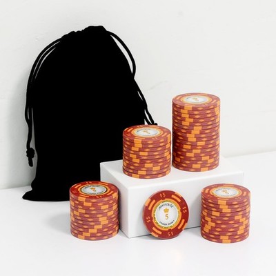 50 Pieces Clay Composite Poker Chips with a Durable Chip Bag, Create a Real C...