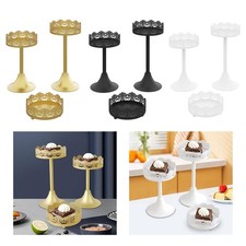 3x Dessert Tray Cupcake Stand Storage Organizer Desktop Decoration Metal Pastry