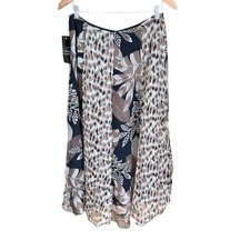 NWT vintage deadstock 100 silk long animal print skirt patchwork neutral 12