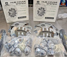 076155 Alcoa Hub Cover System Ball Seat Steer Wheel Chrome With Lug Nut Covers