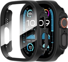 2 Apple Watch Ultra 49mm Hard Case Cover  Tempered Glass Protection
