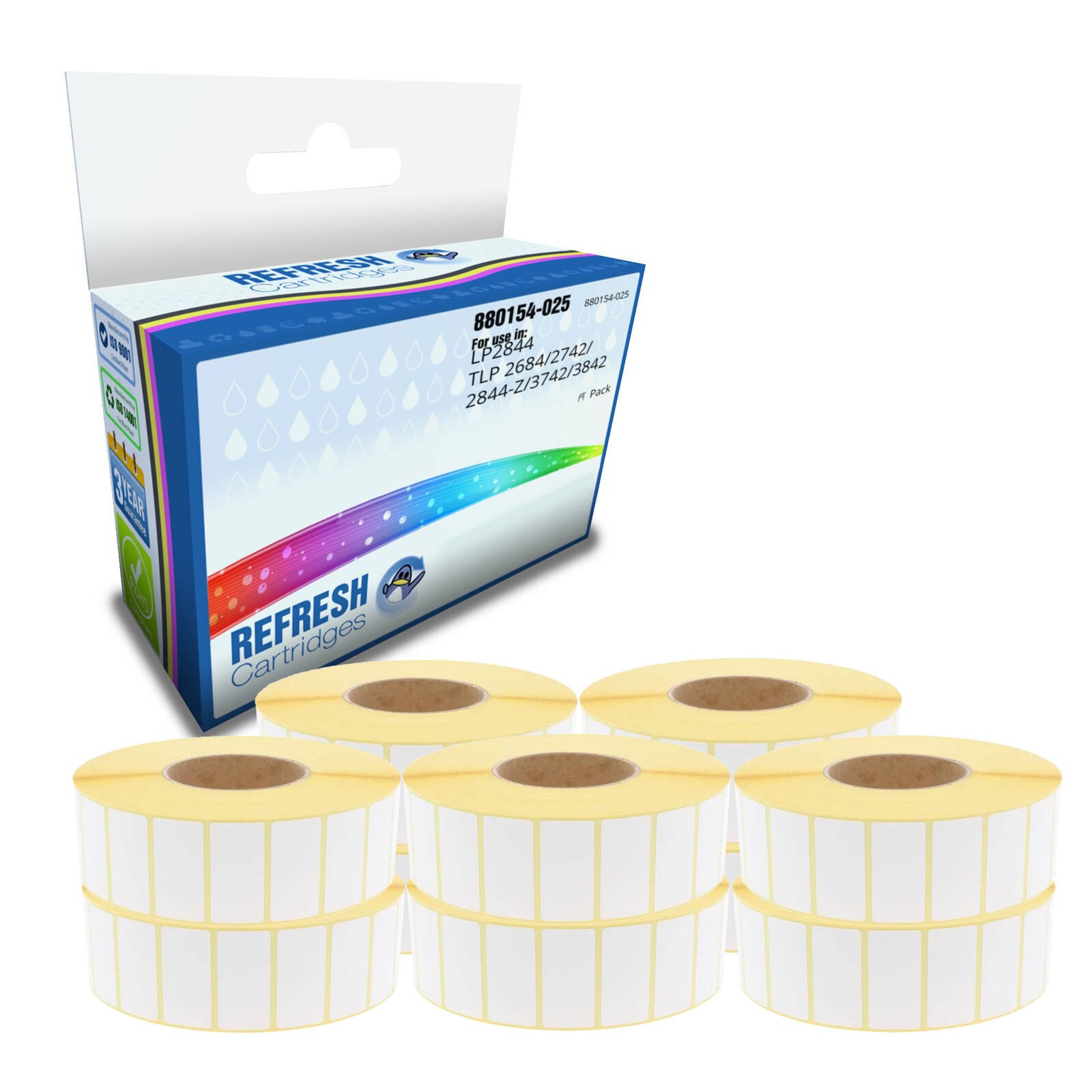 Refresh Cartridges Value Pack 880154-025 Compatible With Zebra LABEL Printers