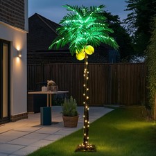 6 ft Lighted Palm Tree LED Lighted Palm Trees for Outside Patio Dimmable with...