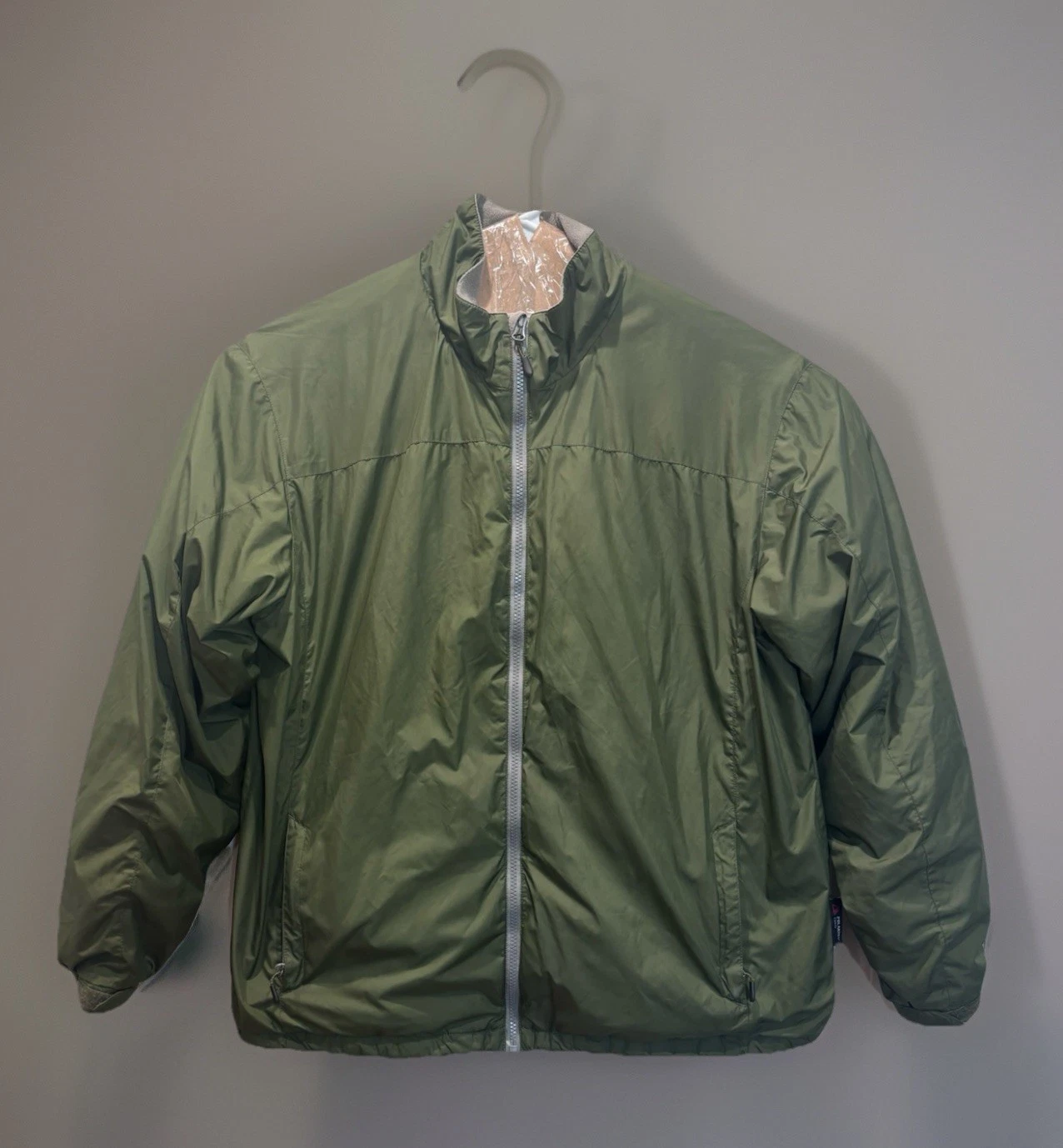 Vintage Cabalas Jacket Men L Tall Fleece Lined Zip Up Jacket Coat Olive Green