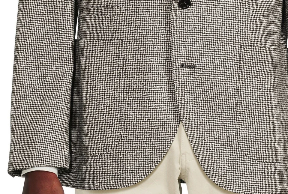 Abrigo deportivo Brunello Cucinelli pata de gallo lana cachemir calce clásico $5,995 nuevo con etiquetas Foto 4 de 4