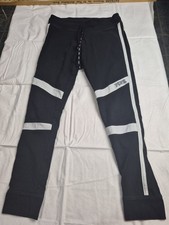 PINK Victoria's Secret Yoga Lounge Pants Women's L Black White Stripe Drawstring