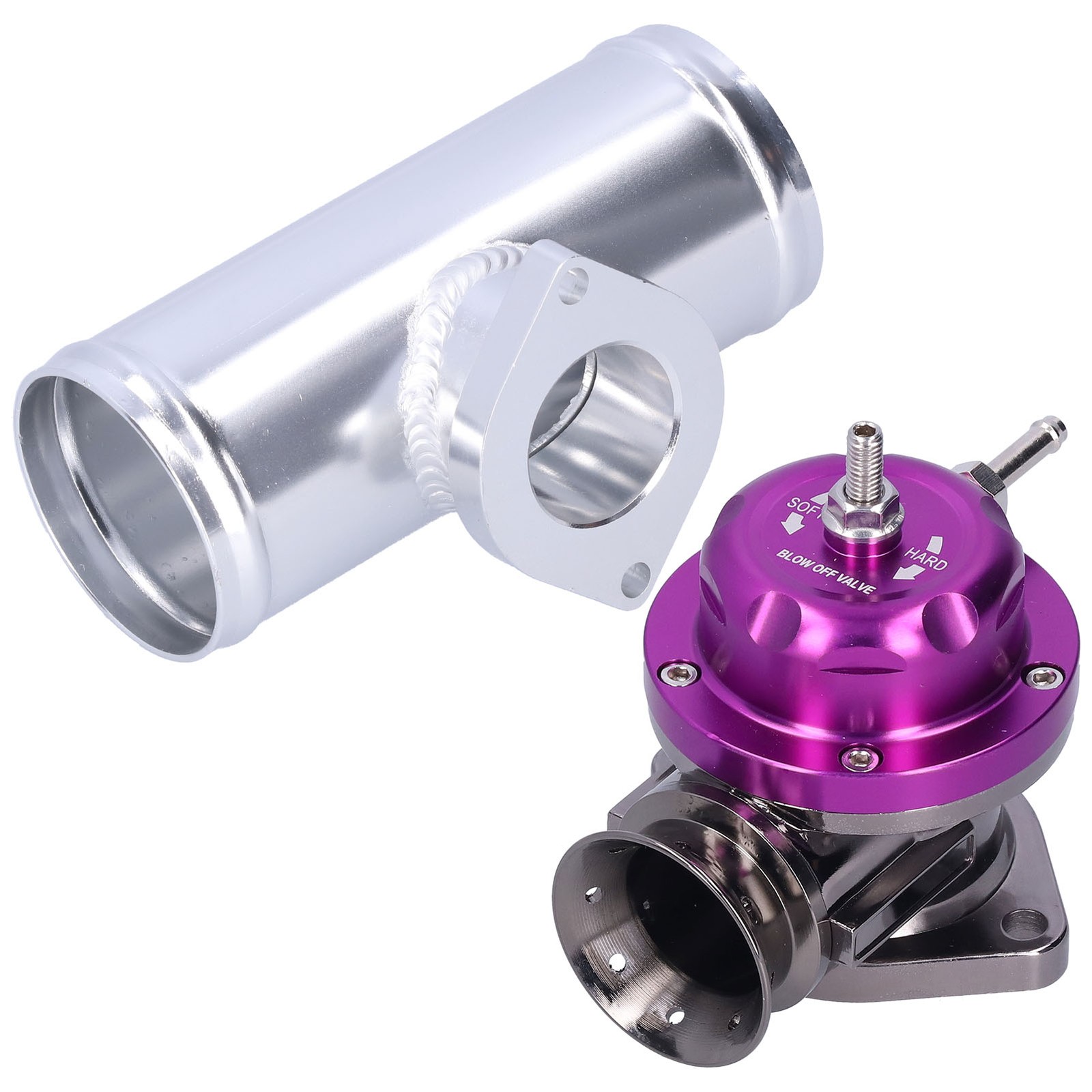 Purple Aluminium Billet Turbo Blow Off Valve 2.5in Flange Pipe TypeRS