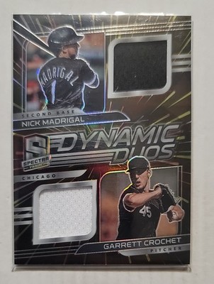 2021 Panini Spectra - Dynamic Duos Materials Nick Madrigal, Garrett Crochet...