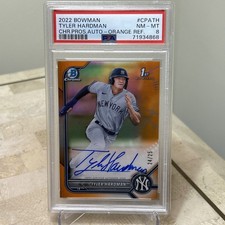 TYLER HARDMAN 2022 BOWMAN CHROME AUTO /25 Orange 🍊 PSA 8 Short Print 💥💥💥💥💥