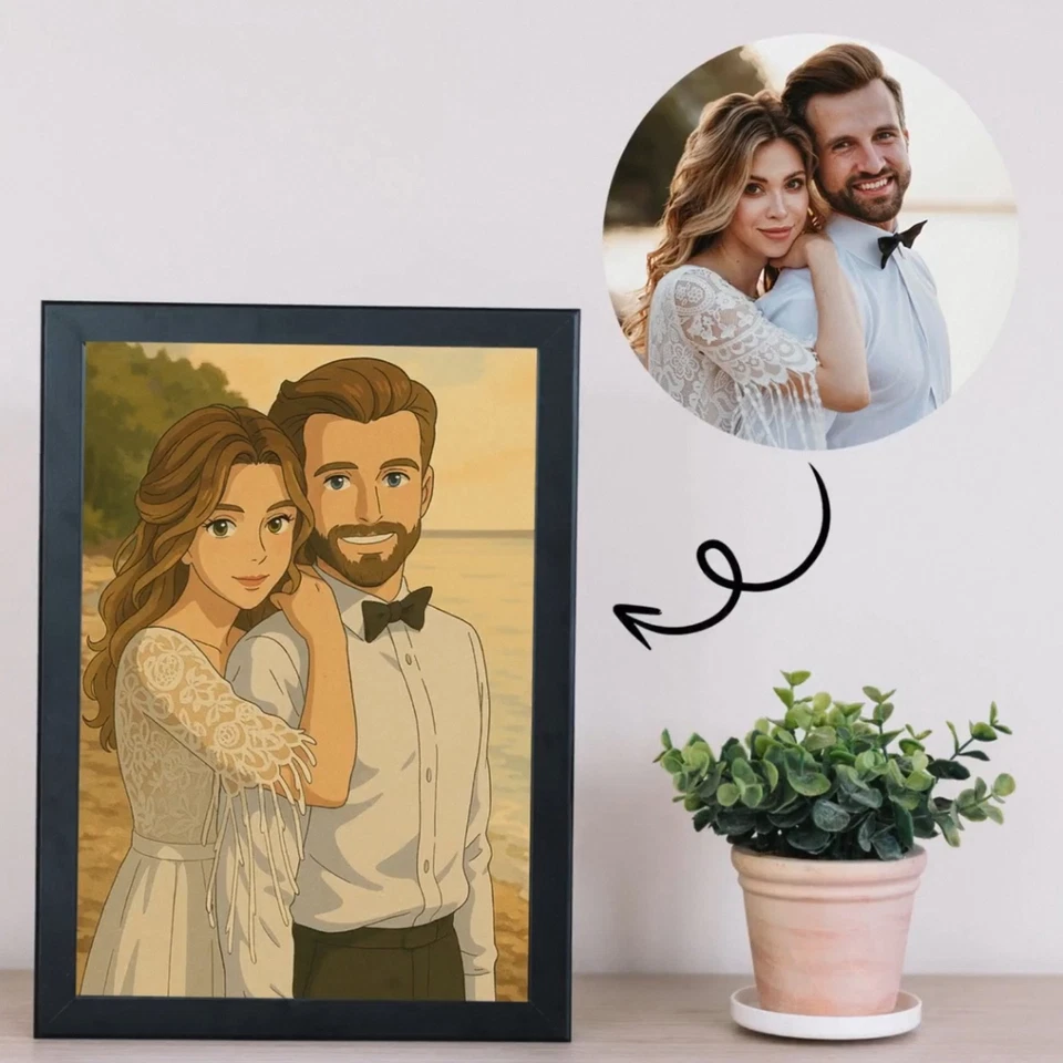 Custom Couple Portrait from Photo–Hand-Drawn Digital Illustration, Romantic Gift - Image 4 of 4