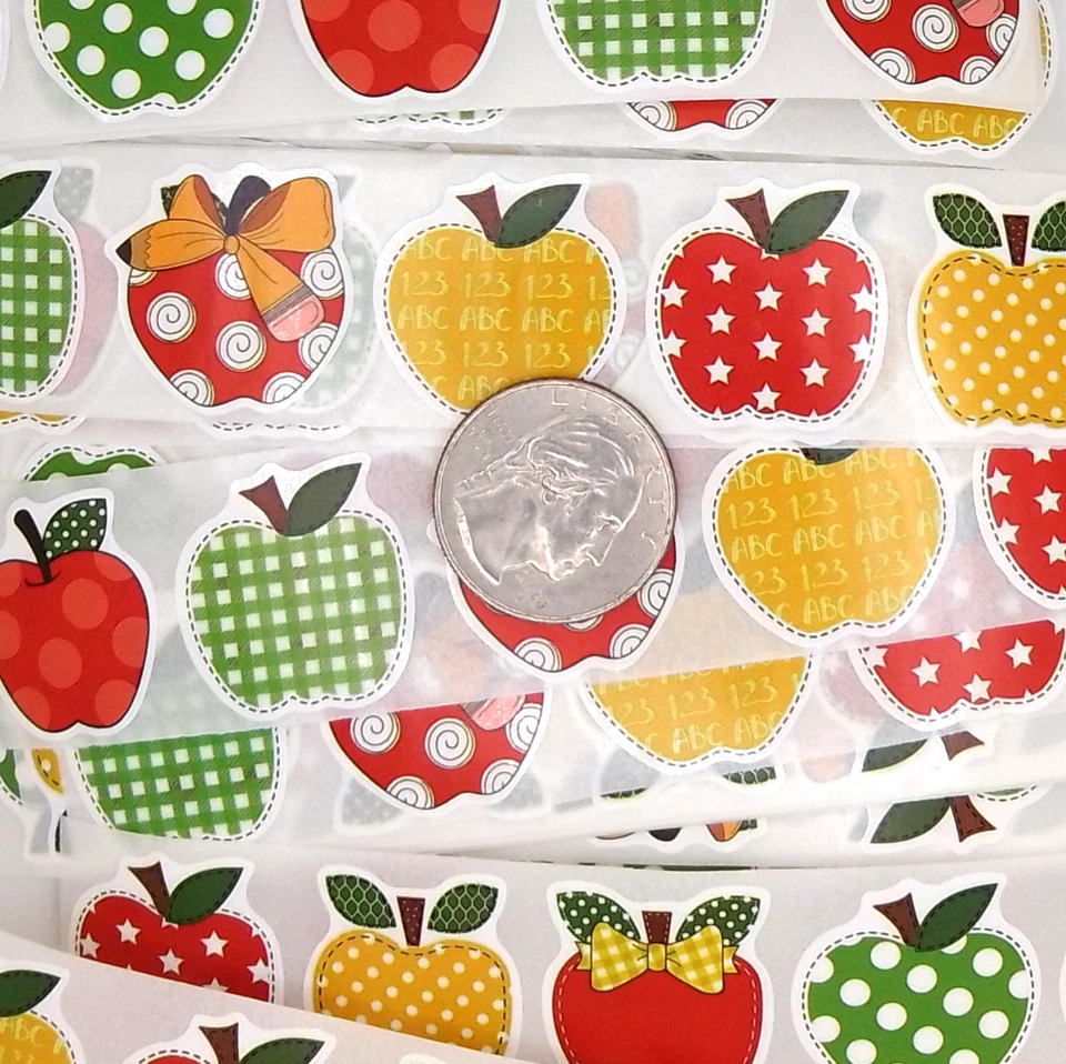 25 pegatinas Apple/rojo/dorado/verde/libro de recortes/planificadores/artesanías/diarios/1 pulgada Foto 3 de 4