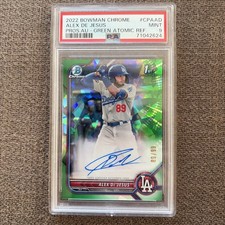 2022 Bowman Chrome Alex De Jesus Prospect Auto #CPA-AD Green Sapphire /99 PSA 9