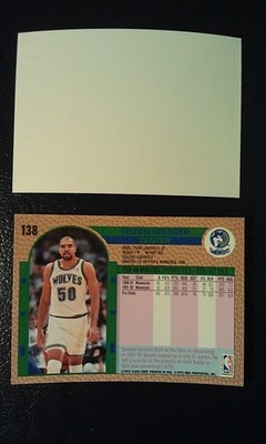 Felton Spencer Minn Timberwolves 1992 - 1993 Fleer Blank Front Error WOW #138