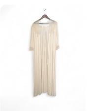 Vintage Vanity Fair Nightgown Womens Medium Ivory Nylon Tricot Lace Trim Long