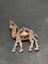 Rare Liztech 05’ Artisan Jewelry Red Camel Brooch Pin