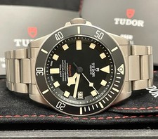TUDOR PELAGOS LEFTY BLACK DIAL 25610TNL DIVE WATCH 500M 42MM WITH BOX