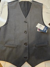 Chaps Boys Reversible Vest Gray Size Large 14/16 New With Tags