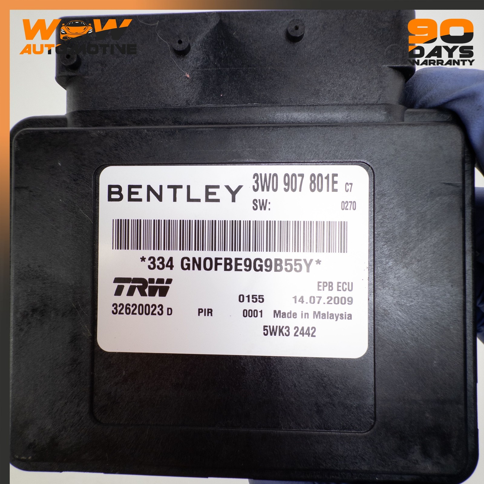 04-13 BENTLEY CONTINENTAL SUPERSPORTS ELECTRONIC PARKING BRAKE CONTROL MODULE OE