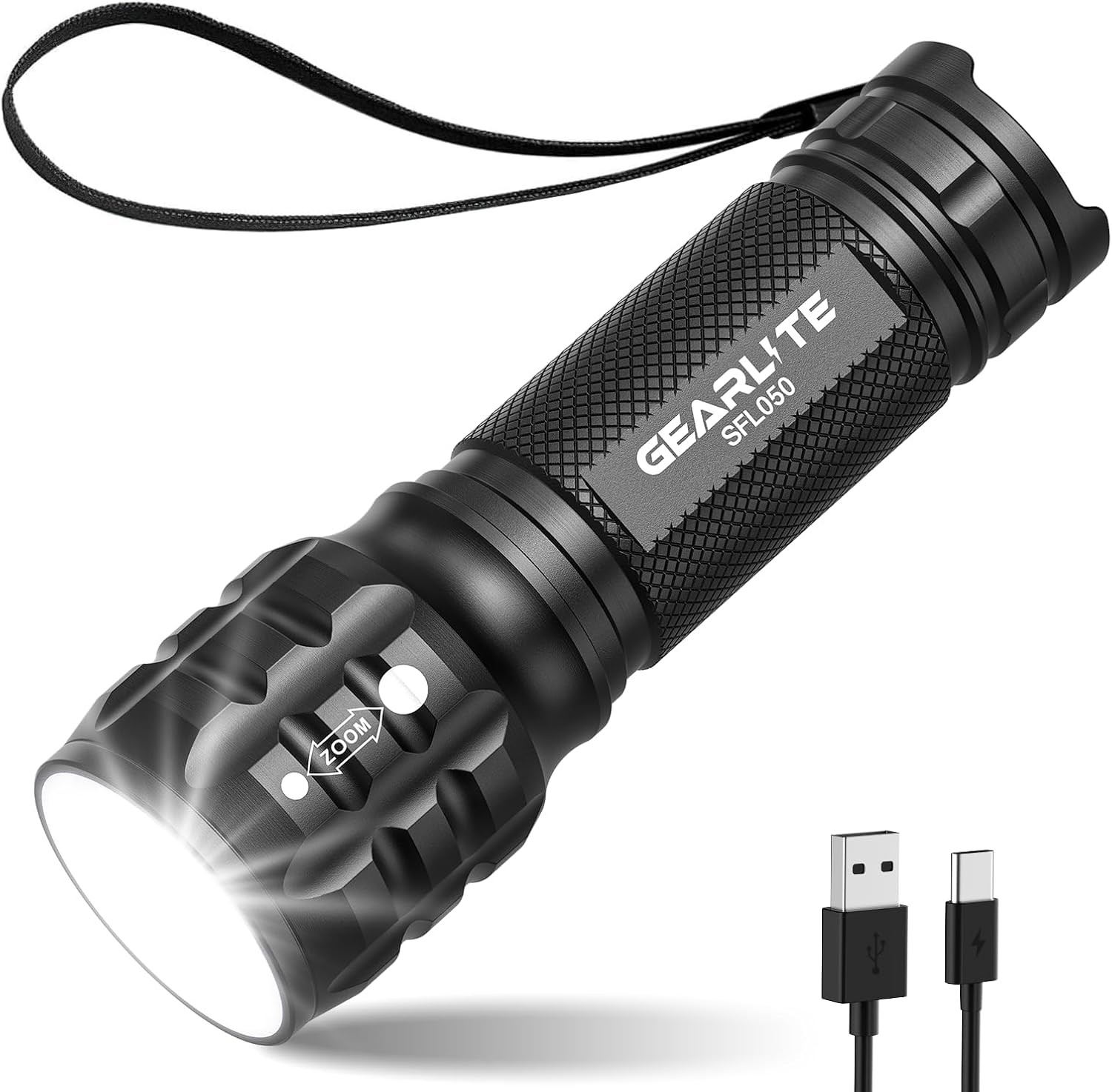 GEARLITE Rechargeable Torch, 2000LM Torches LED Super Bright Adjustable Focus,