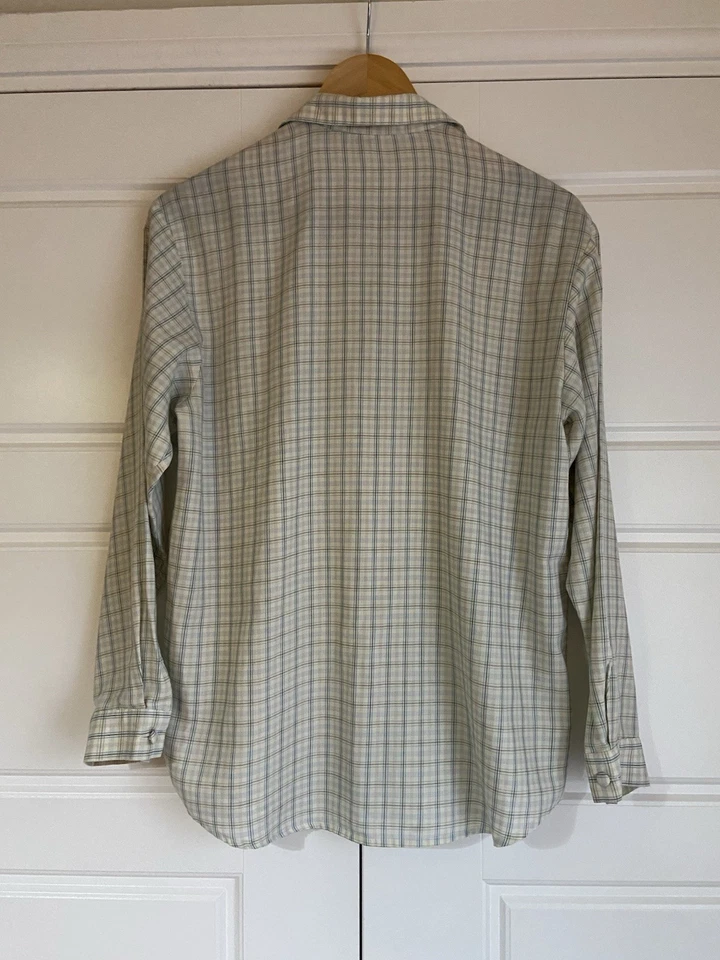 Women’s Vintage St Michael Size 8 Oversize Check Button Down Long Sleeve Shirt - Image 3 of 4