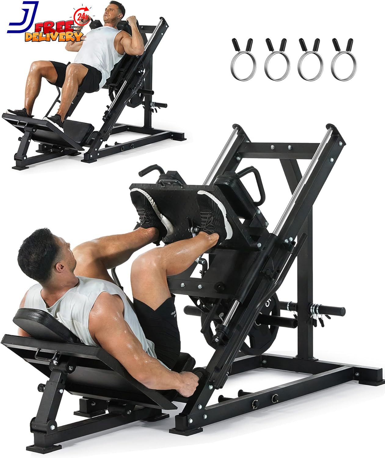 Leg Press Hack Squat Machine 2 in 1 Combo Workout Machine for Home Gym NEW