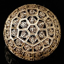 Metal D100 DND Dice, 100 Sided 50mm Giant Met...