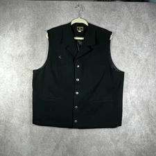 Wyoming Traders Vest Mens Size XL Black Button Front Western Cowboy Rodeo