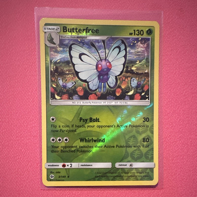 Butterfree SM Base Set 3/149 Reverse Holo Rare English Stage 2 130 HP