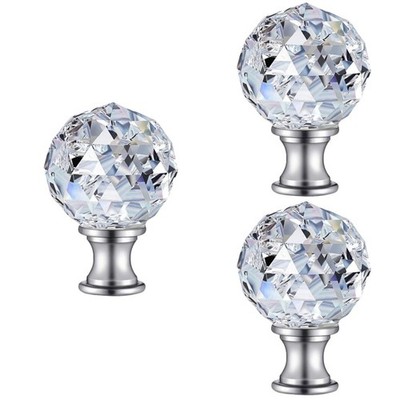3 Pieces Single Lamp Finial Crystal Decoration for Shade Finials Lamps