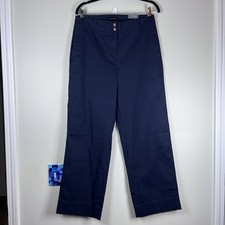 NWT TALBOTS NEW ENGLAND CHINOS Navy Blue Career Work Pants Size 6