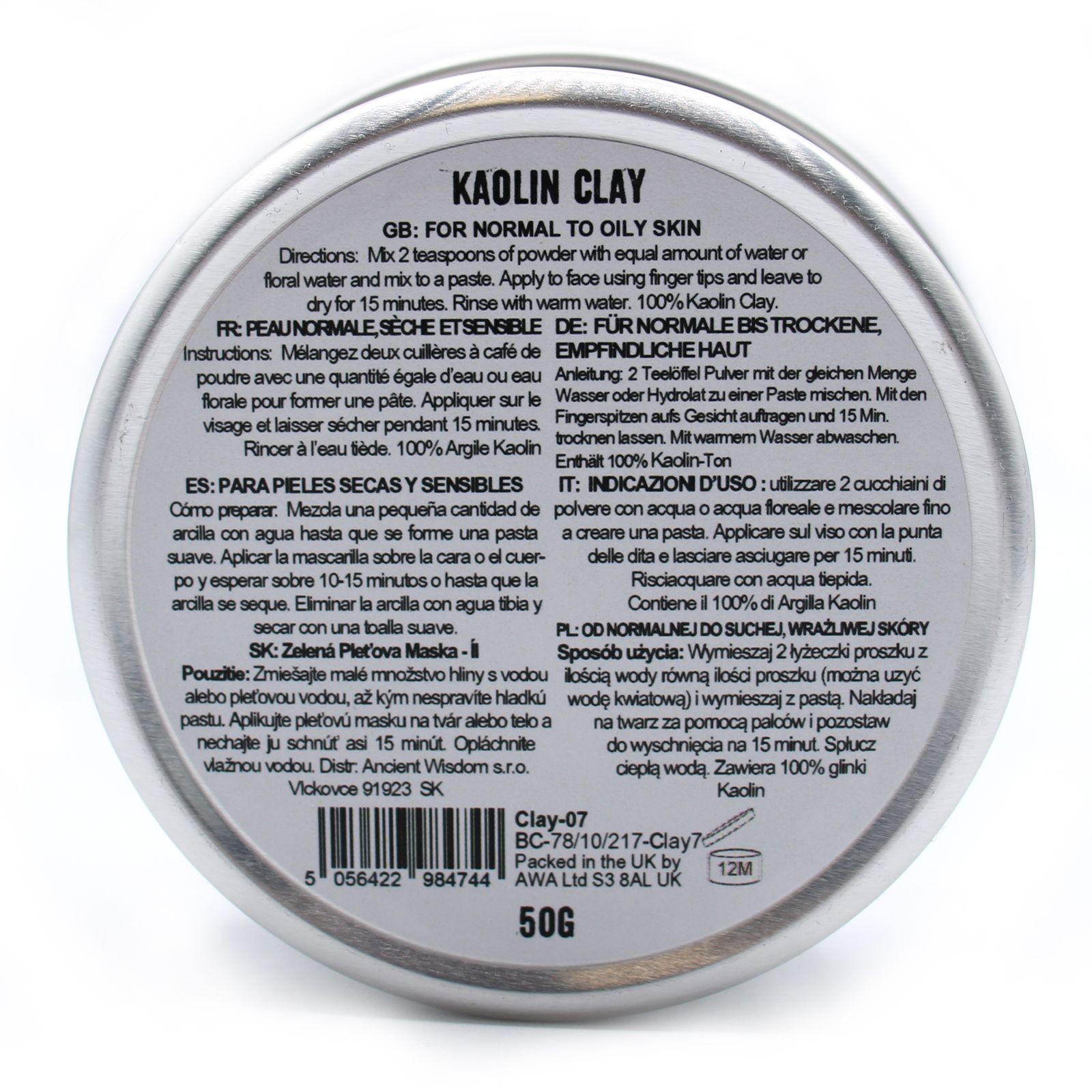 Face Masks 50g Kaolin Clay Personal Care Bath Shower Gift
