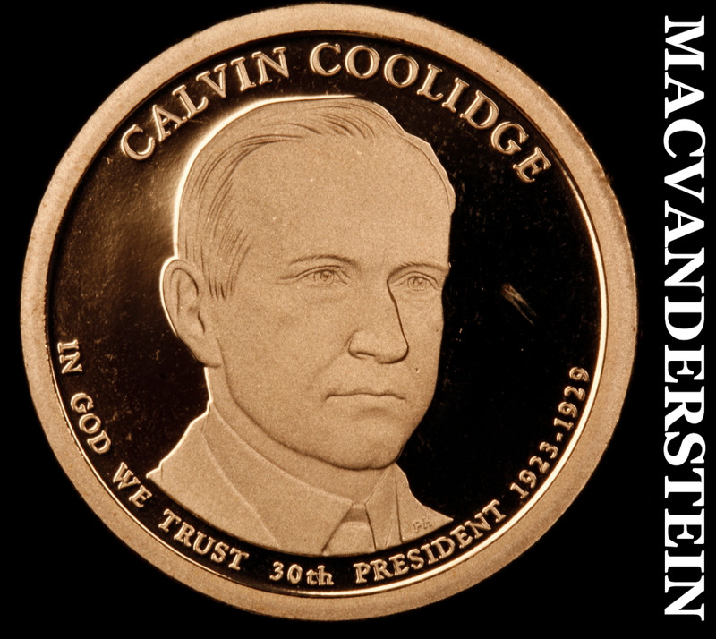 2014-S Calvin Coolidge Presidential Dollar - Choice Gem Proof  Lustrous  #M662
