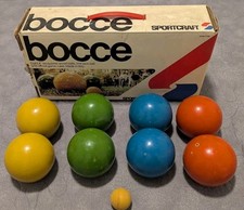 Vintage Sportcraft Bocce Ball Set with Original Box Made in Italy