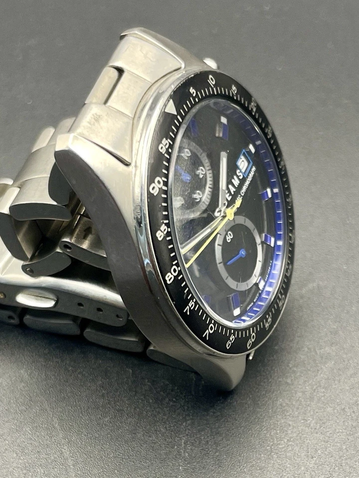 BEAMS  CITIZEN Chronograph Watch 1/100sec Blue dial Dress Watch - image 4 of 4