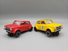 Scalextric c122 Mini 1275GT Cooper  Number 3 And 8 Red And Yellow Slot Cars 