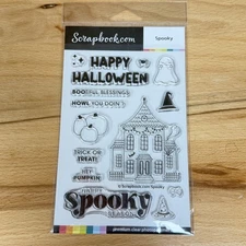 Spooky Halloween Clear Photopolymer Stamps Set Haunted House USA