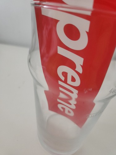 SS13 Supreme Pint Glas klar klein rot Box Logo Accessoire Vintage 2013 Bier - Bild 10 von 10