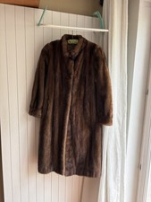 Authentic Full-Length MINK Fur Coat Long Brown Vintage – Real Fur Luxury – L