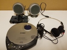 COBY Portable CD Player - Black/Silver w/ Speakers, Headphone, Cassette Hookup