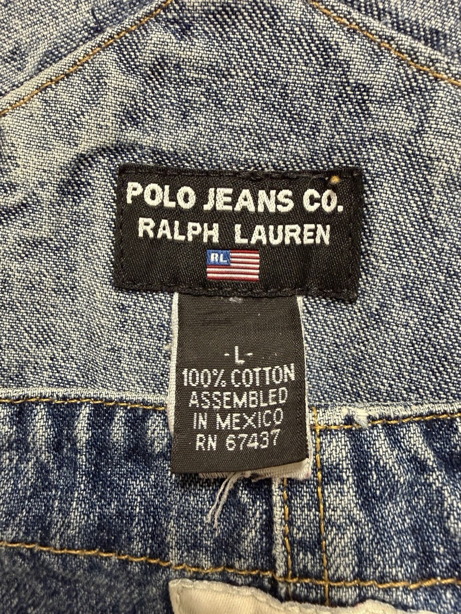 Vtg Polo Jeans Co. Ralph Lauren Denim Jean Carpenter Bib Overalls