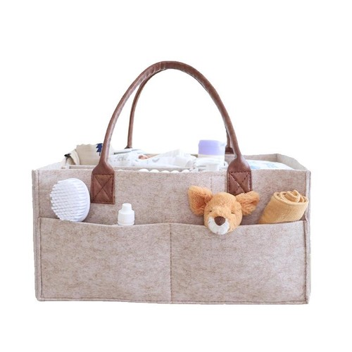 Baby Felt Storage Nursery Organizer Basket Infant Diaper Bag with Handle Caddy C - Picture 16 of 23