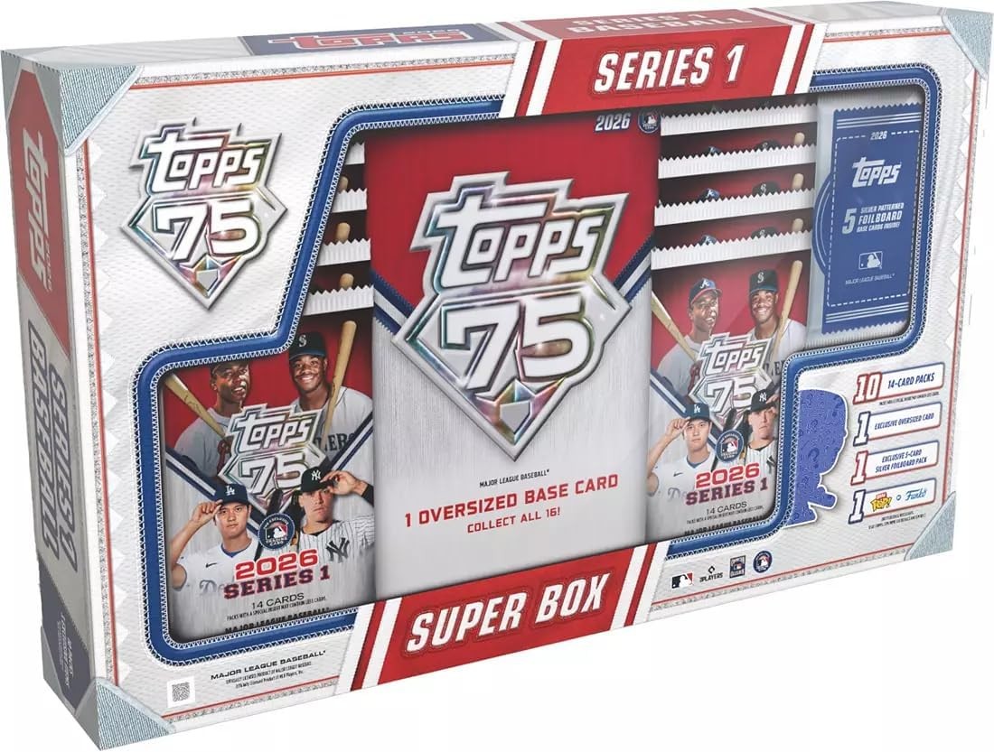 2026 Topps 75 Series 1 Baseball Super Box Torn Seal and Creased