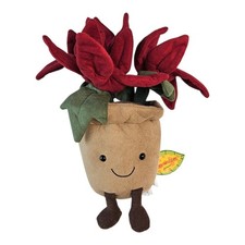 JELLY CAT Amuseables Poinsettia Plant Plush Toy Flowers Holiday Christmas NEW