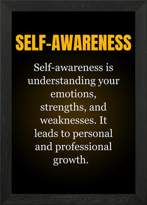 Self-Awareness Definition Framed Wall Art Poster Canvas Print Picture