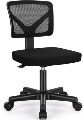 #ad AFO Small Desk Chair Armless with Ergonomic Lumbar Support Black $109.63