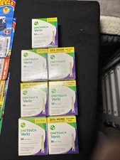210 OneTouch Verio Blood Glucose Test Strips (7 Boxes)  --  SEALED Exp. 2026