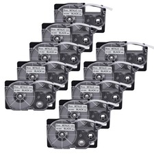 10PK Black on Metallic Tape Cartridge XR-9SR for Casio KL-60 EZ Label Printer