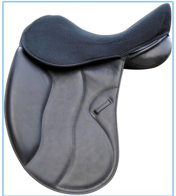Acavallo Ortho Pubis Gel in Dressage Seat Saver with Dri-Lex, Large, Black