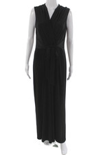 Vince Camuto Women Maxi Wrap Jumpsuit Sleeveless V Neck Black Size L