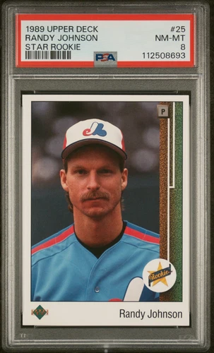1989 UPPER DECK STAR RC #25 RANDY JOHNSON ROOKIE RC PSA 8